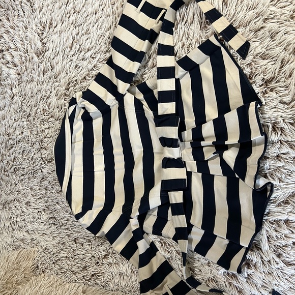 Kate Spade Step Out in Stripes Jacket Medium Belted Short Trench Coat Women's - Picture 2 of 2